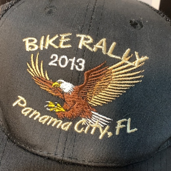 Retro 2013 Panama City Florida Bike Rally Embroidered Eagle Trucker Cap Like New - Picture 2 of 7